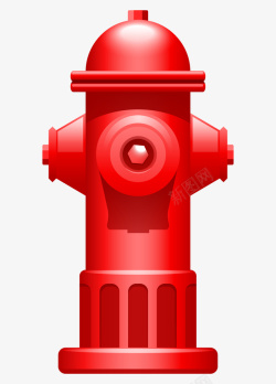 手绘卡通红色消防栓素材