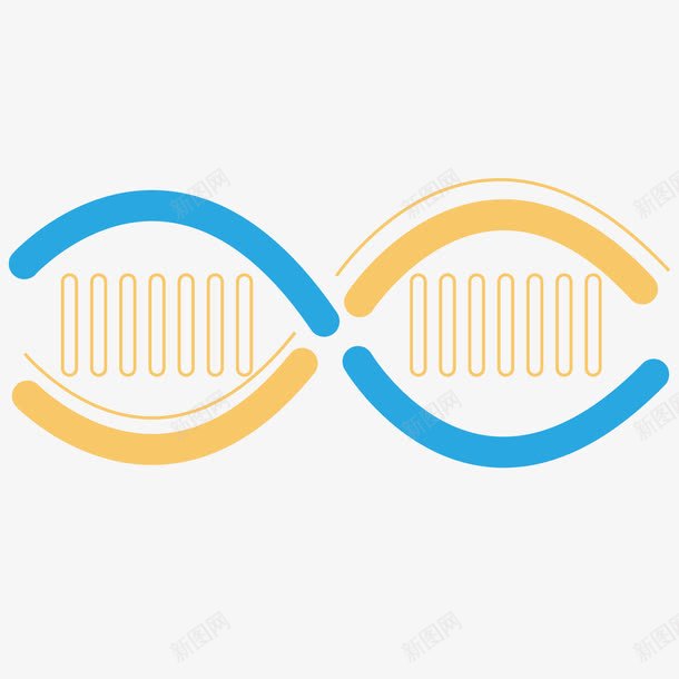 蓝黄DNA双螺旋结构png免抠素材_88icon https://88icon.com DNA双螺旋 dna 双螺旋 蓝色黄色