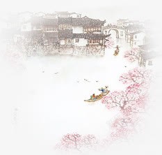 水墨江南水乡素材