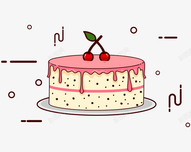 蛋糕手绘甜点png免抠素材_88icon https://88icon.com 小樱桃 手绘 甜点 蛋糕