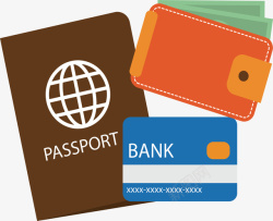 旅游证件银行卡素材