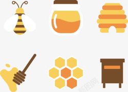 扁平化蜂蜜和蜜糖素材
