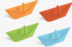 彩色的小纸船矢量图素材