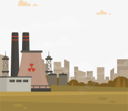 工厂排污污染环境素材
