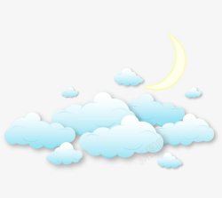 安眠卡通夜晚云朵月亮高清图片