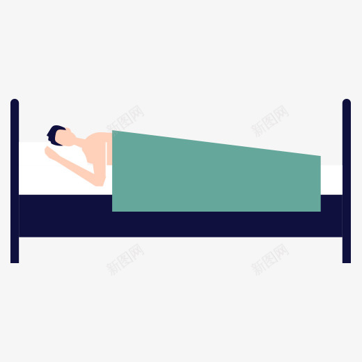 一个正在床上睡觉的人psd免抠素材_88icon https://88icon.com 一个人 休息 床上 扁平化 手绘 晚上 睡觉 被子