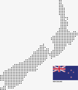 新西兰国家国旗地图矢量图素材