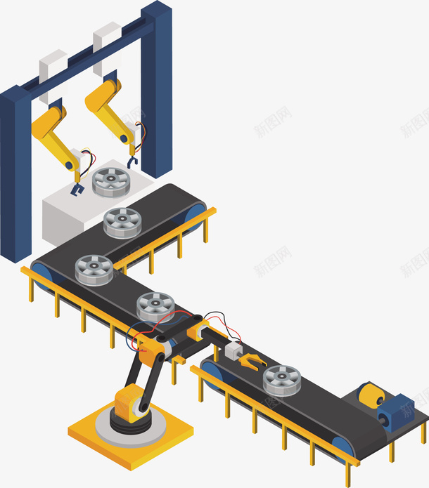 工厂机器自动化矢量图eps免抠素材_88icon https://88icon.com 机器PNG 矢量机器 自动化 自动化机器 黄色 黄色机器 矢量图