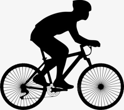 黑色自行车黑色剪纸运动骑行者图标高清图片