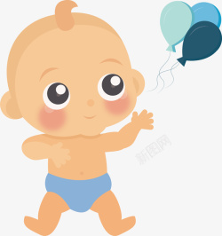 BOY矢量亲亲宝贝气球卡通新生儿童素矢量图高清图片