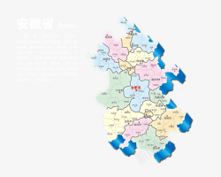 地图省份矢量安徽省地图高清图片