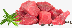 新鲜红色的牛肉块素材