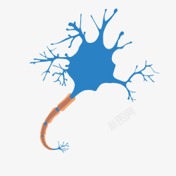 蓝色神经元矢量图素材