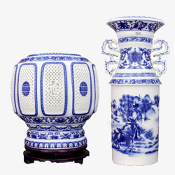 蓝花瓷镂空汾酒中国风餐饮素材