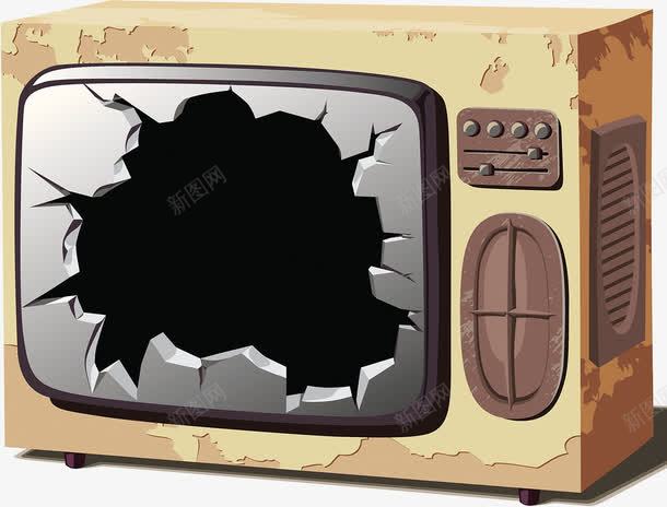 破旧电视机png免抠素材_88icon https://88icon.com 干裂 生锈 电视机 破旧