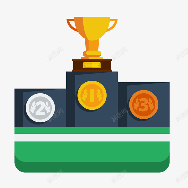一个扁平化的卡通奖杯png免抠素材_88icon https://88icon.com 冠军 奖牌 扁平化 荣誉勋章 金属徽章 金牌