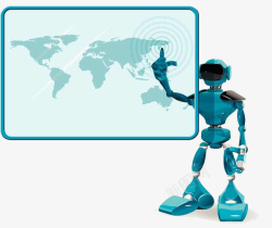 虚构虚拟科幻蓝色机器人高清图片