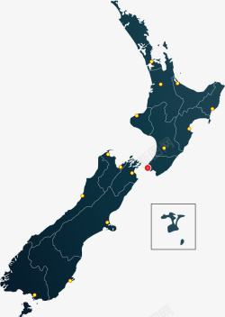 新西兰地图上的圆点素材