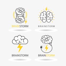 企业形象包装头脑风暴法的徽标矢量图图标高清图片