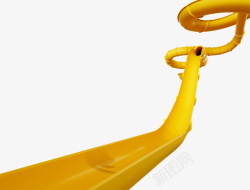 黄色滑梯实物水上娱乐设施黄色管道水滑梯高清图片