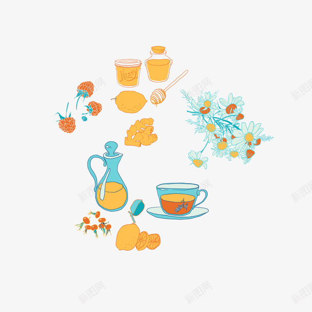 精致卡通英式红茶png免抠素材_88icon https://88icon.com 卡通 手绘 插画 枸杞 柠檬 精美 精致 英式 英式红茶 茶壶 茶杯 蜂蜜