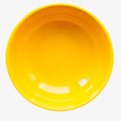 黄色餐具碗陶瓷制品俯视图素材