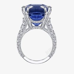 大蓝宝石钻石戒指素材