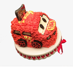 大红色可爱汽车蛋糕素材