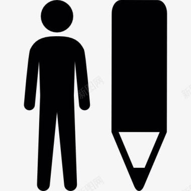 站着的人写的铅笔图标图标