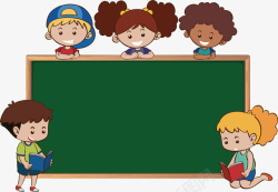 教育展板可爱儿童黑板展板矢量图高清图片