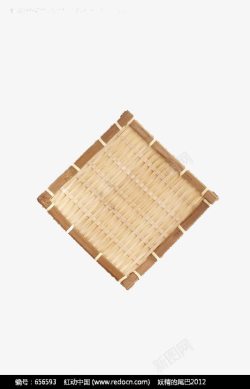 一个编织的竹垫子素材