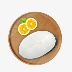 柠檬鳕鱼块冷冻生鲜摆盘美食素材