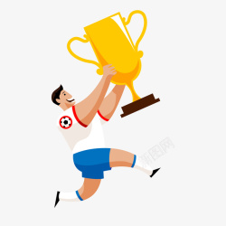 欧洲冠军杯拿着奖杯的足球运动员高清图片