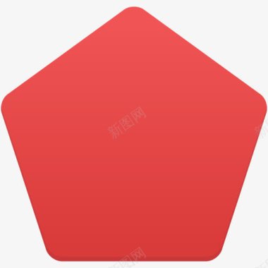 红色的五边形图标图标