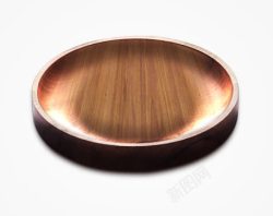 咖色背景木质的盘子高清图片