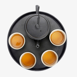 黑陶茶具里的茶水素材