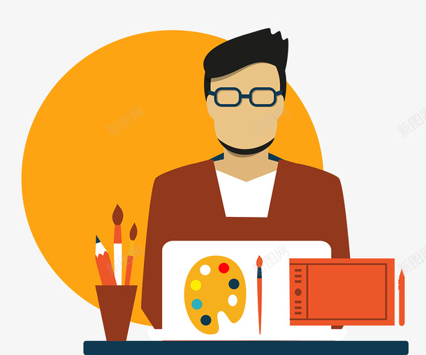 表彰个人png免抠素材_88icon https://88icon.com 卡通手绘 成就人 画家PNG 表彰会 设计师 颁奖典礼