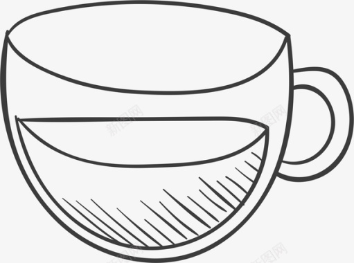 经典珍珠奶茶手绘杯子矢量图图标图标