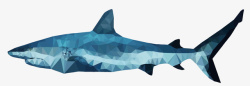 晶格化蓝色鲨鱼素材