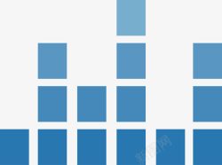 蓝色条形图蓝色小方块条形图高清图片