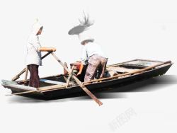 渔船木船渔民素材