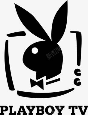 简笔画兔子黑色兔头playboytv标志图标图标