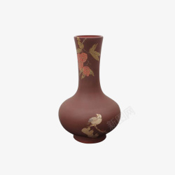 深棕色花瓶实物复古风花瓶陶艺品高清图片