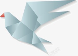 矢量折纸动物折叠白鸽高清图片