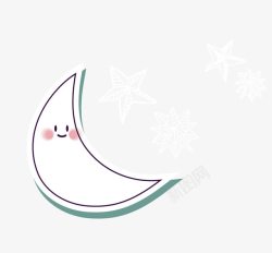 手绘月亮和星星素材