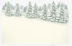雪坡白色雪松山坡背景矢量图高清图片