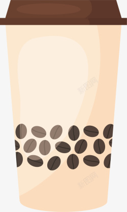 黑色珍珠豆美味奶茶饮品矢量图高清图片