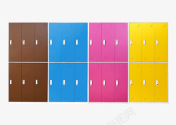 钢制储物柜彩色钢制六门员工更衣柜高清图片