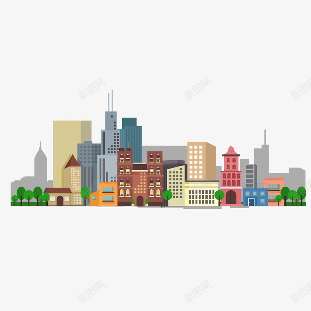 高楼林立的大城市矢量图ai免抠素材_88icon https://88icon.com 商业 地标 场景 城市 城市景观 建筑 旅游 现代 都市 高楼林立 矢量图