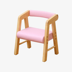 实物粉色木质儿童桌椅素材
